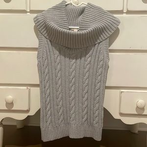 Grey turtleneck sweater vest